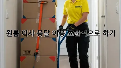 원룸 이사, 용달 이용 효율적으로 하기!